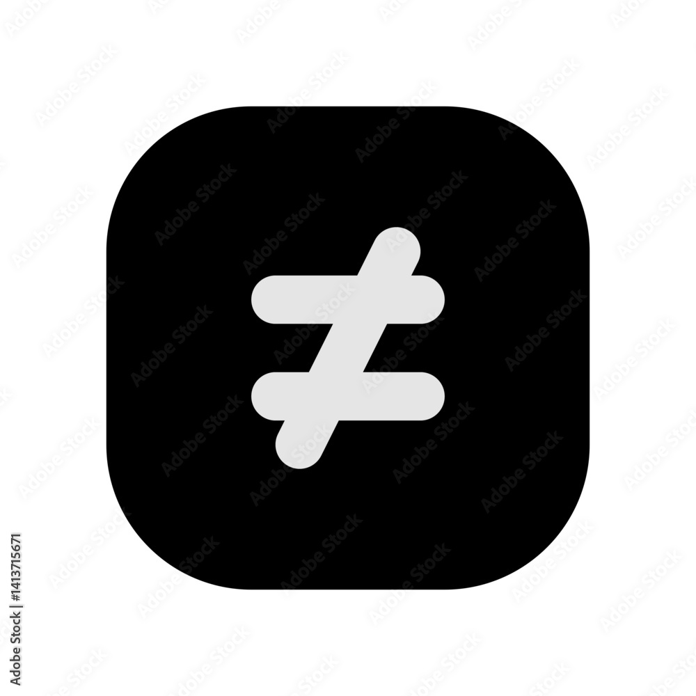 Obraz premium not euqal math glyph icon