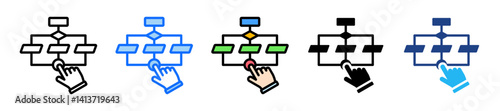 Flow Chart Icon Set Multiple Style Collection