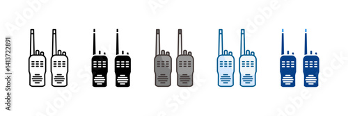 Walkie Talkie Icon Set Multiple Style Collection