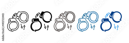 Handcuffs Icon Set Multiple Style Collection