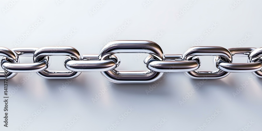 Obraz premium Chrome Chain Link Strength