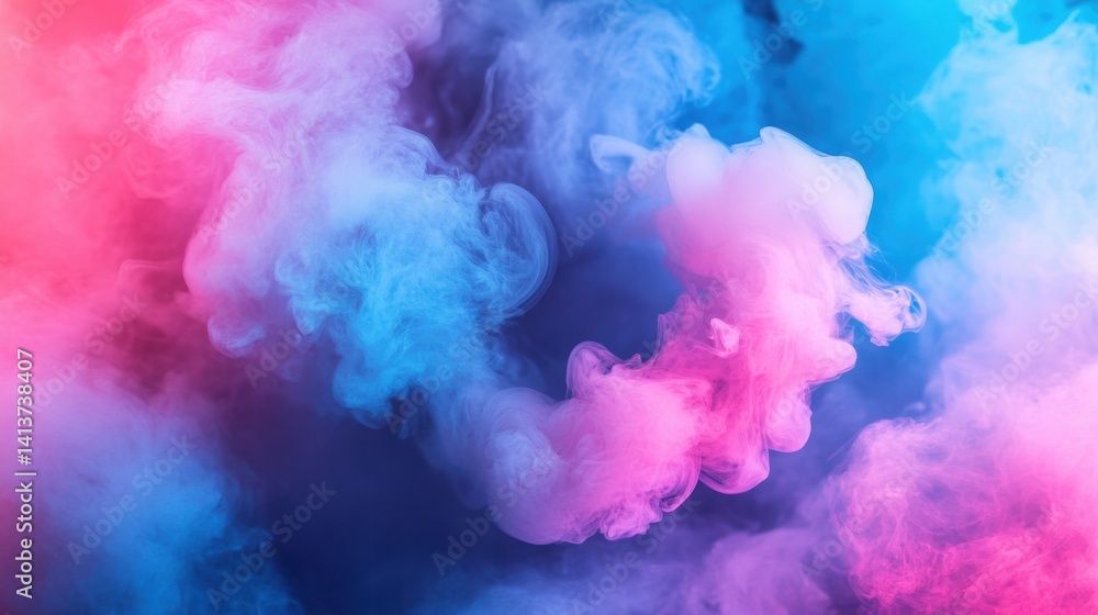 Colorful Smoke Abstract Background in Blue and Pink Tones Colorful Smoke Abstract Background in Blue and Pink Tones