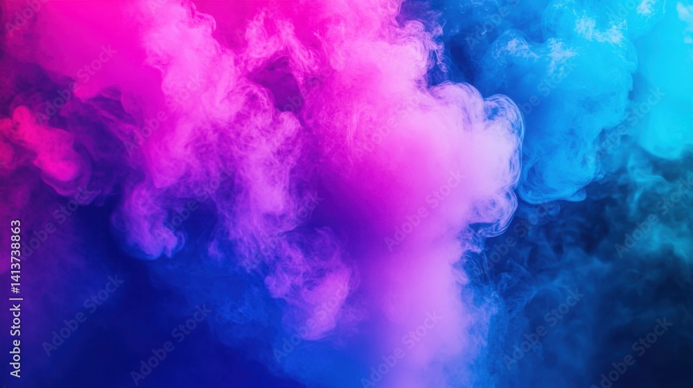 Colorful Smoke Swirls in Pink, Purple, and Blue Against Black Background Colorful Smoke Swirls in Pink, Purple, and Blue Against Black Background
