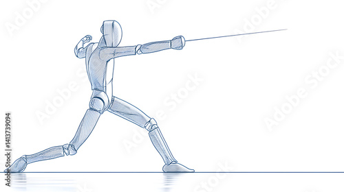 Abstract dynamic figure in motion