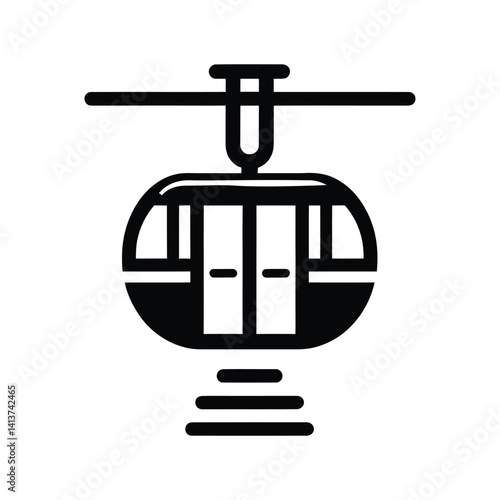Cable Car Icon for Transportation