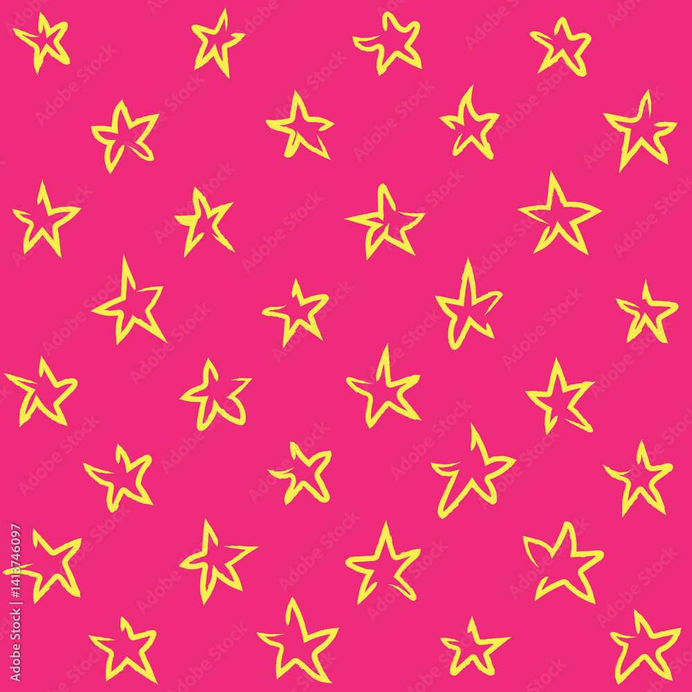 Hand Drawn Stars Vector Seamless Pattern Hand Drawn Stars Vector Seamless Pattern