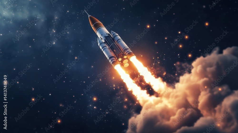 Naklejka premium An astronaut floating weightlessly in deep space, surrounded by stars and galaxies, Earth visible in the distance