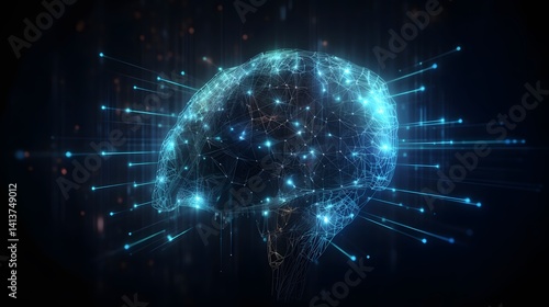 Neuron system complex model. Neural net structure. Research of the human nerve network. Digital artificial organism. Human mind cells data analysis.