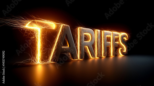 Obraz na płótnie Goldene 3D-Typografie des Wortes