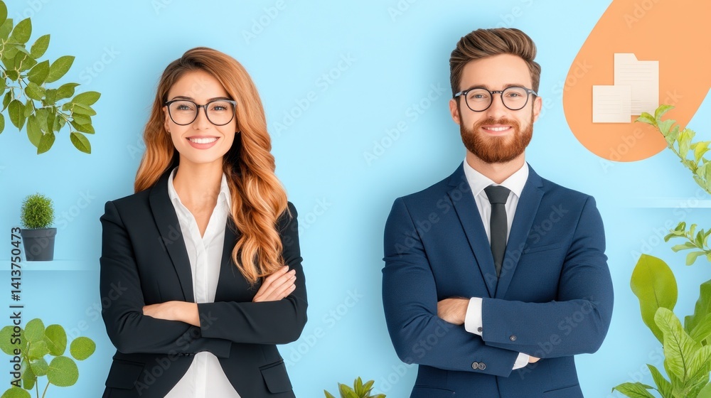 Confident business professionals standing together smiling Confident business professionals standing together smiling