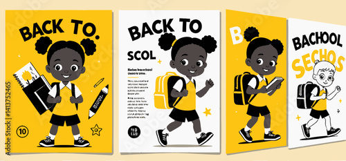 Back to School with Cute Cartoon Students_ Fun and Educational Designs_ Perfect for Teachers_ Parents_ and Kids_ Featuring Diverse Characters and Bright Colors