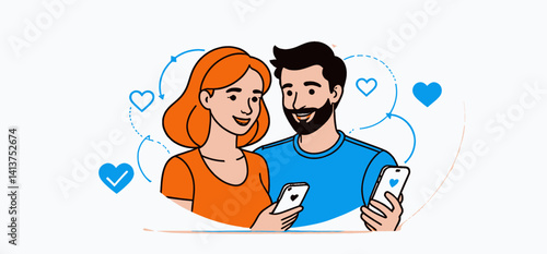 Couple_Using_Dating_App_Online_Dating_Concept_Happy_Man_and_Woman_Chatting_with_Love_Icons_Romantic_Connection_on_Social_Media_Dating_Platforms_Illustration