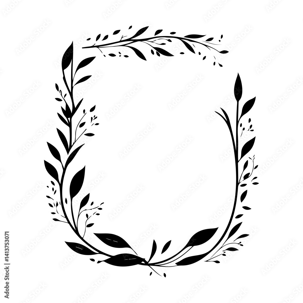 Floral Frame Silhouette for Design Elegance Floral Frame Silhouette for Design Elegance
