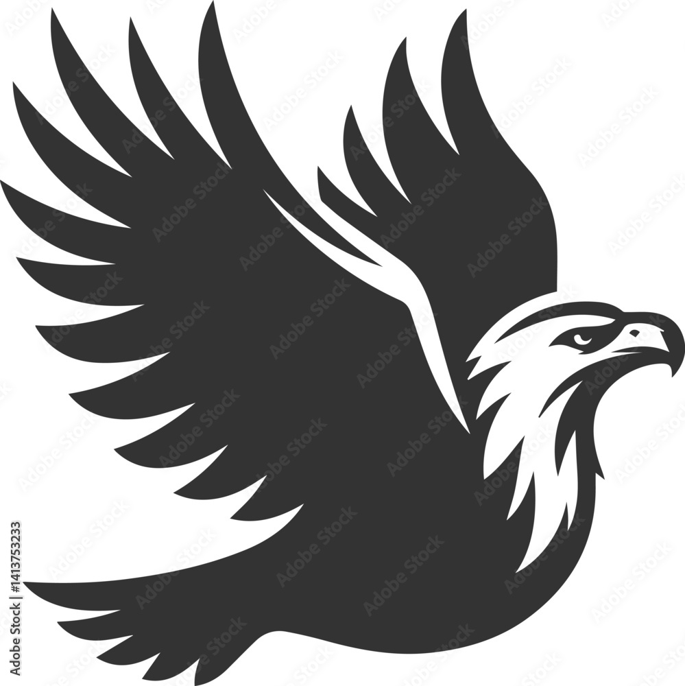 Obraz premium Vector silhouette of a bird eagle