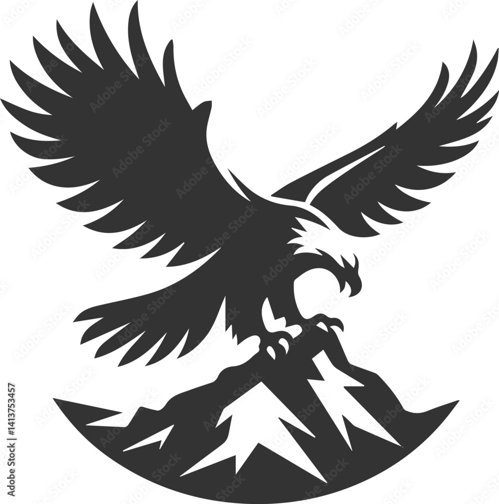 Obraz premium Vector silhouette of a bird eagle