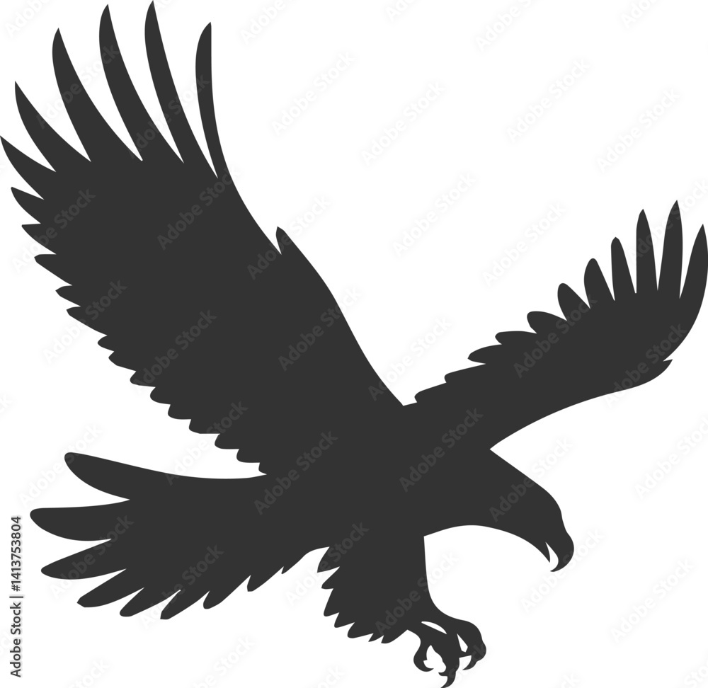 Fototapeta premium Vector silhouette of a bird eagle