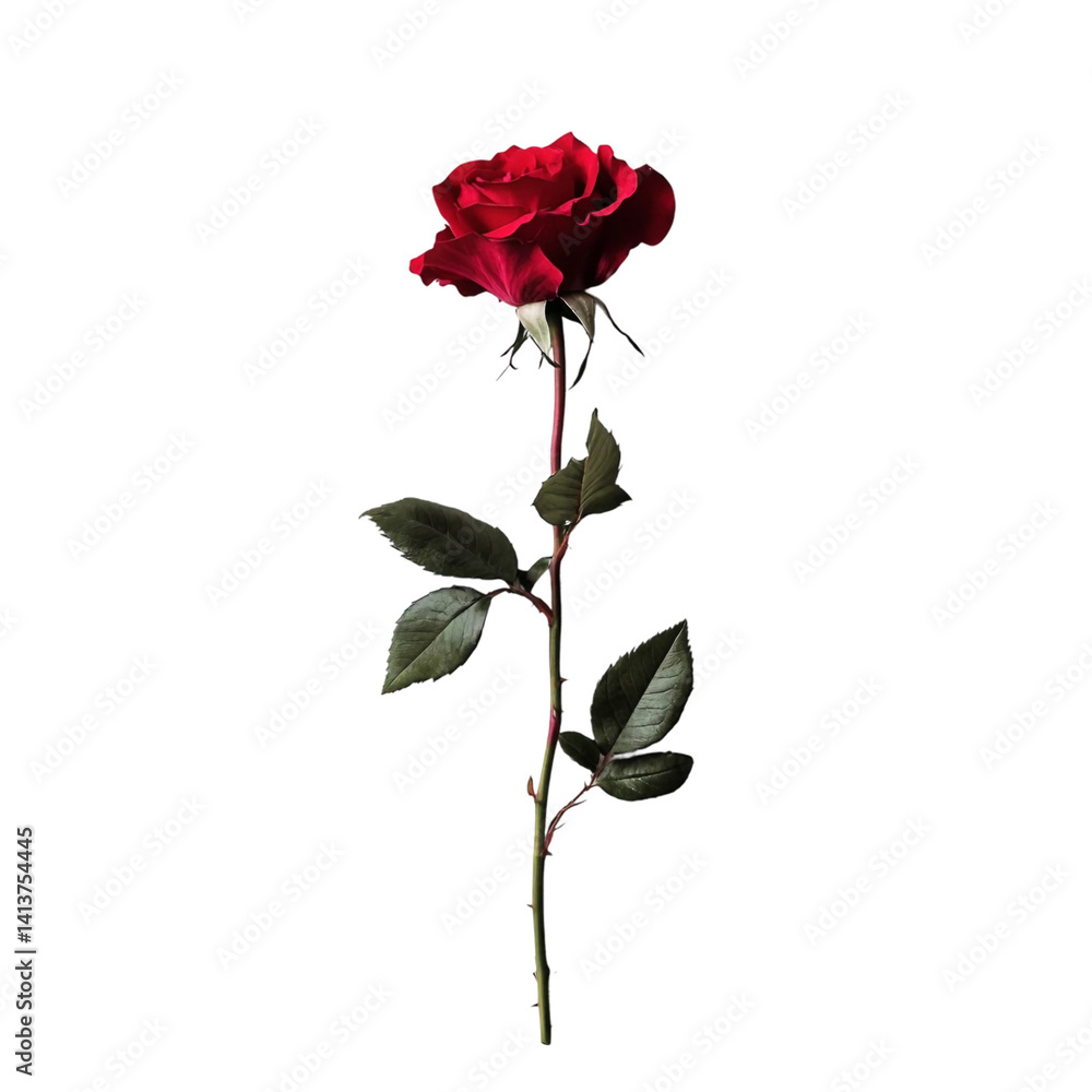 Red Rose On White Background.png Red Rose On White Background.png