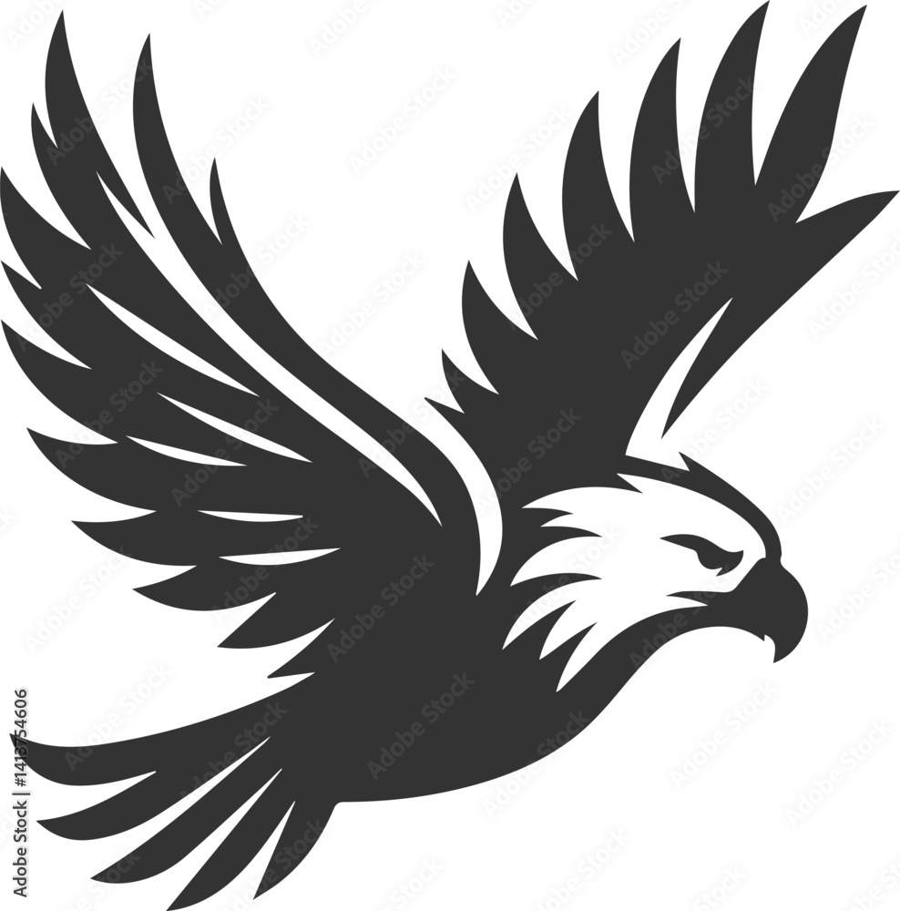Obraz premium Vector silhouette of a bird eagle