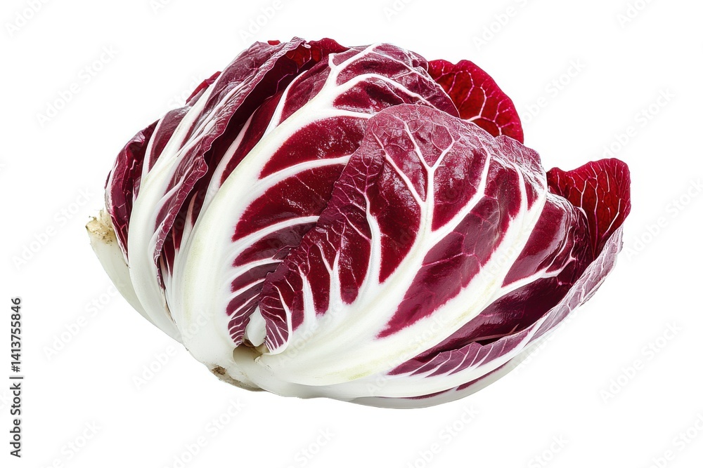 Obraz premium Radicchio head close up photograph on white background 