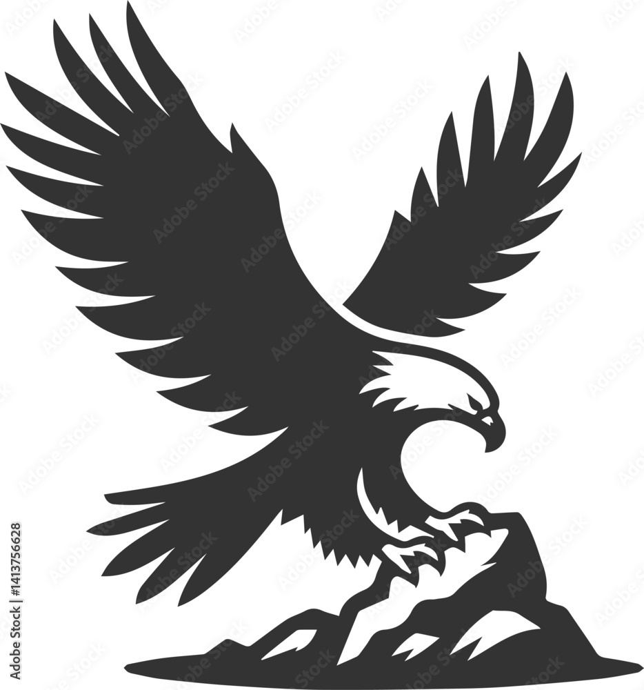 Vector silhouette of a bird eagle Vector silhouette of a bird eagle