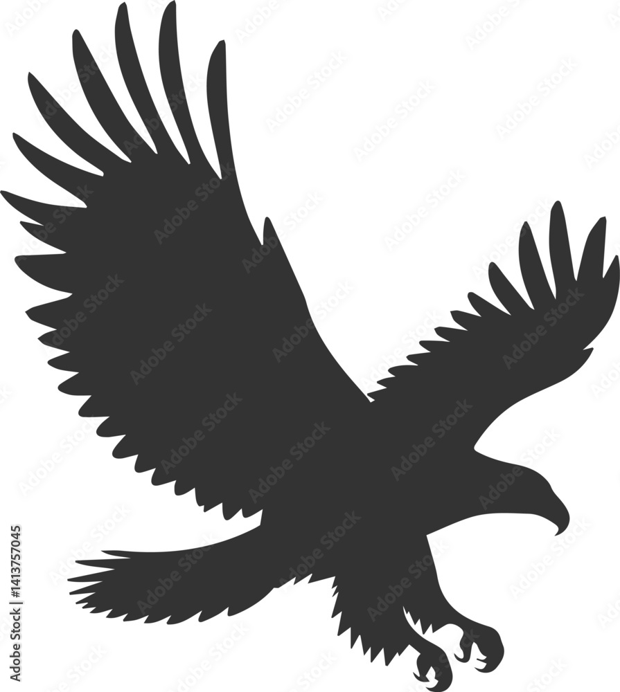 Obraz premium Vector silhouette of a bird eagle