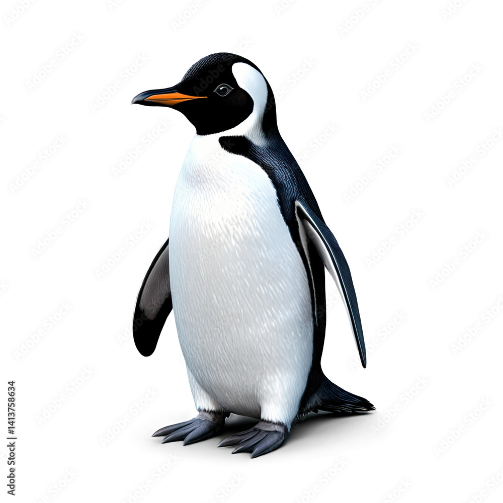 Naklejka premium Majestic Penguin: The Charm of the Antarctic