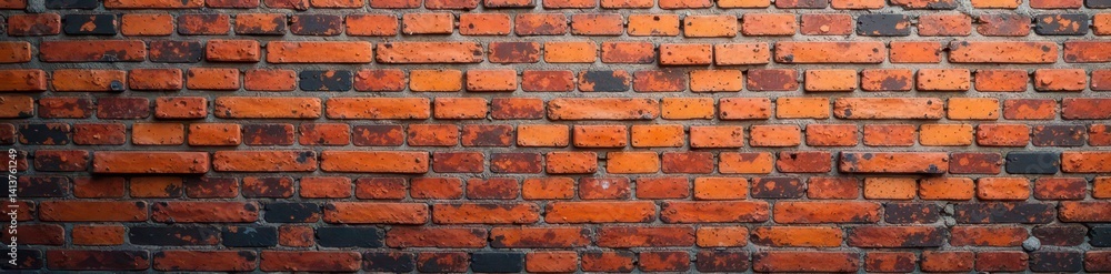 Fototapeta premium Distressed brick wall, urban backdrop, perfect for screensaver, light, dark