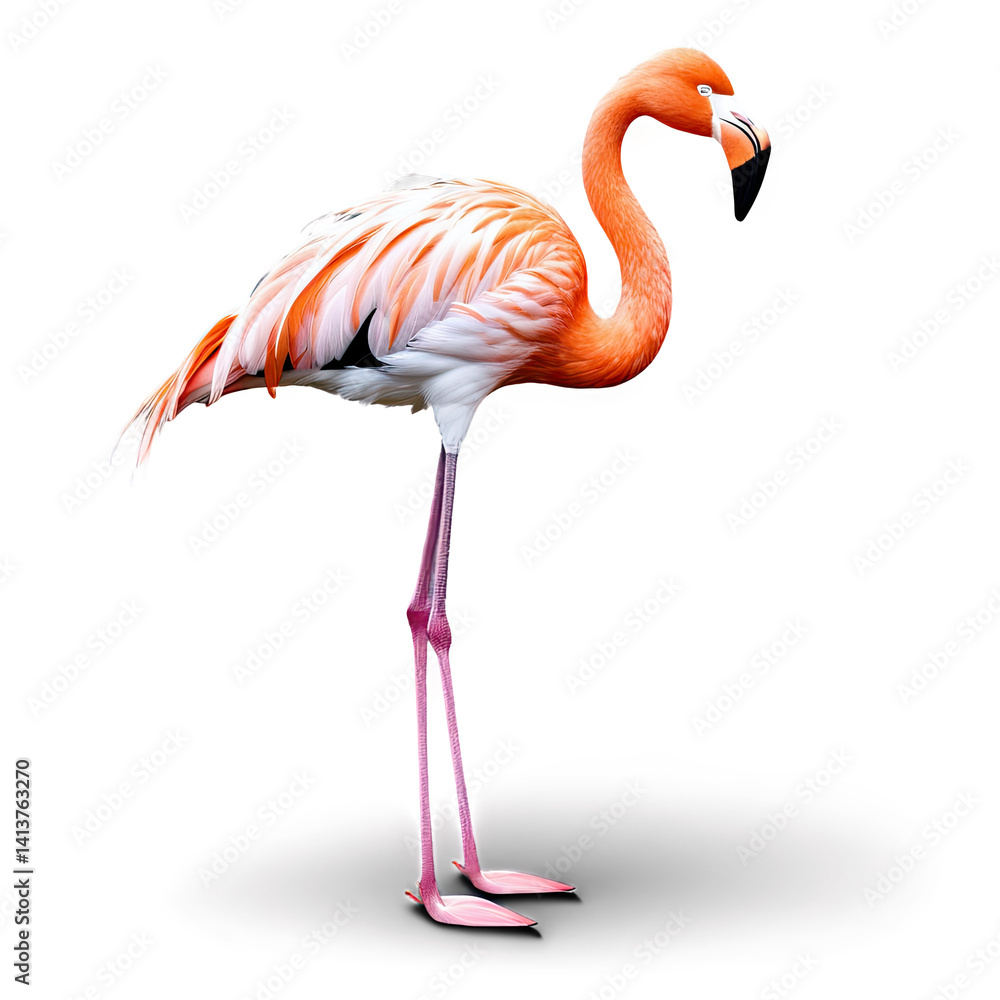 Fototapeta premium Graceful Flamingo: Nature’s Elegance in Illustration