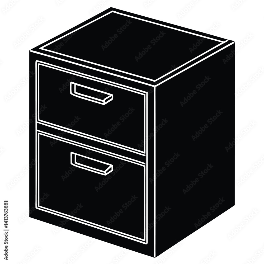 Isolated Filing Cabinet on White Background Isolated Filing Cabinet on White Background