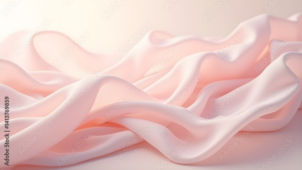 Fototapeta premium Elegant Soft Pink Silk Fabric Drape Abstract Background Texture