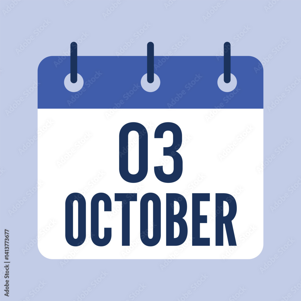3 October Calendar, Isolated Vector Calendar. 3 October Calendar, Isolated Vector Calendar.