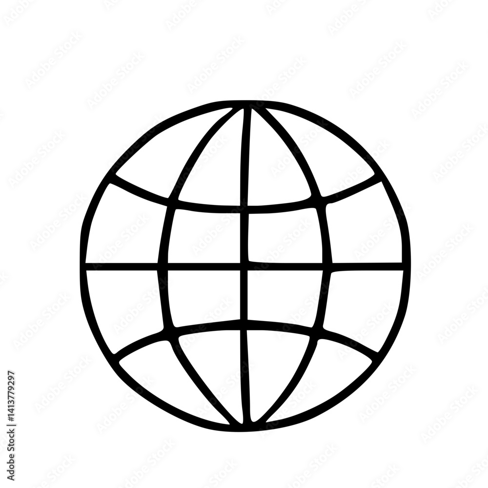 Globe Grid Icon Outline Globe Grid Icon Outline