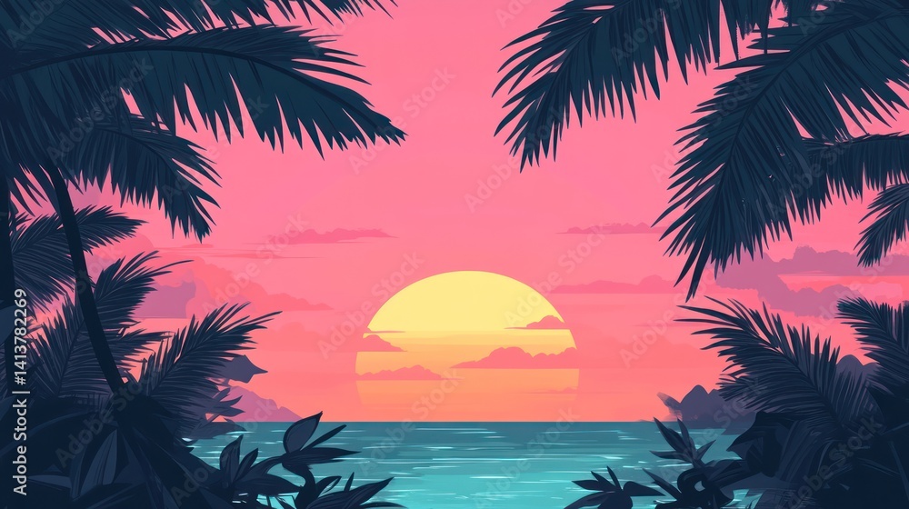 Obraz premium Sunset over the Ocean