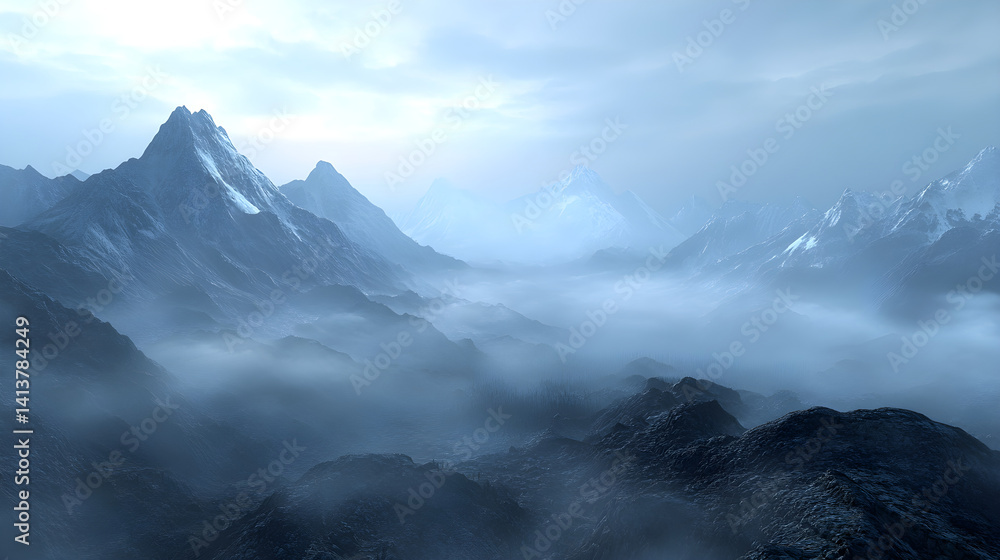 Mystical Elegance of Misty Mountains: A Dance of Nature and Sky Unfolding Beyond the Horizon’s Embrace Mystical Elegance of Misty Mountains: A Dance of Nature and Sky Unfolding Beyond the Horizon’s Embrace