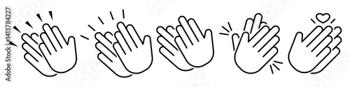 Applause Icon. Applause Vector Icon in line style design. Symbol of Man Clapping Hands. Vector illustration.