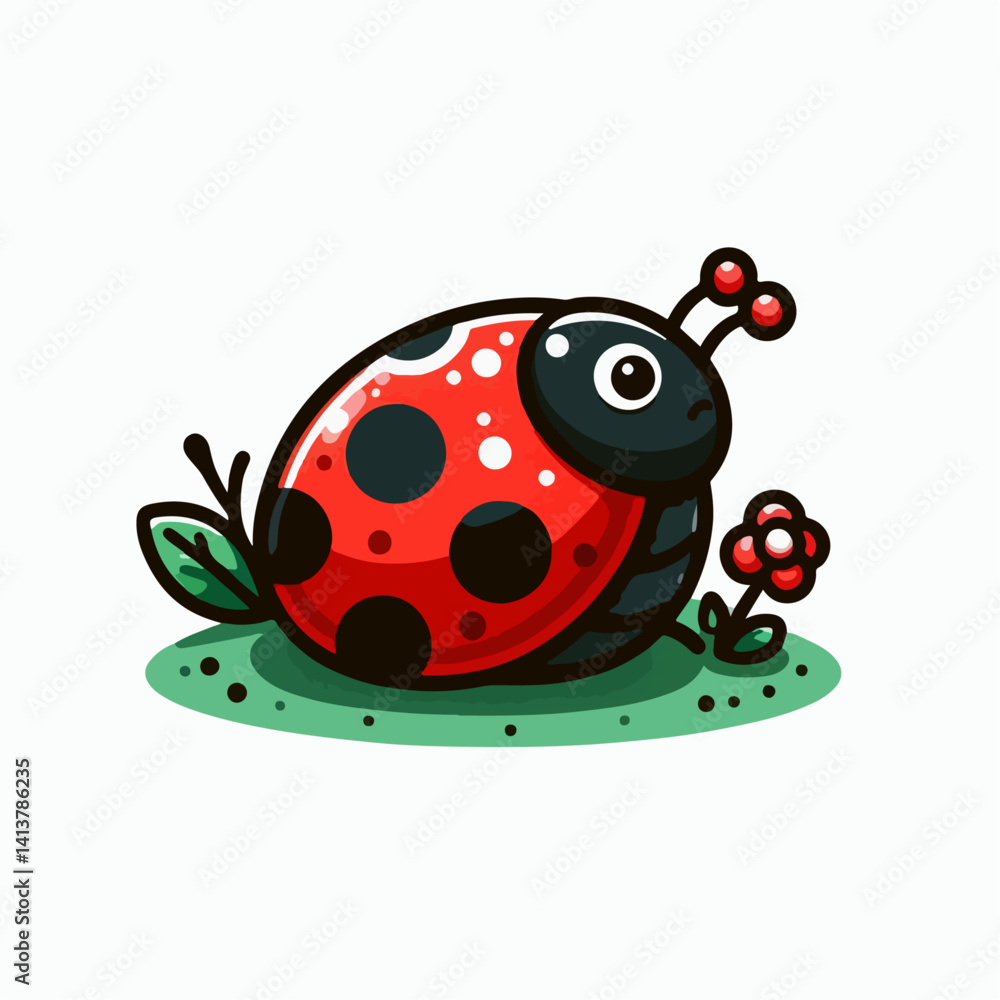 Obraz premium ladybug cartoon vector illustration