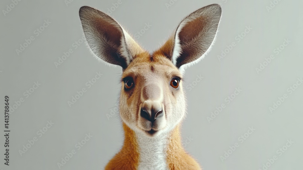 Obraz premium Curious Kangaroo Portrait
