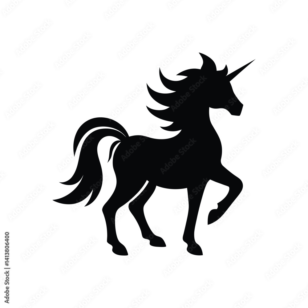 horse Unicorn pony silhouette vector isolated horse Unicorn pony silhouette vector isolated