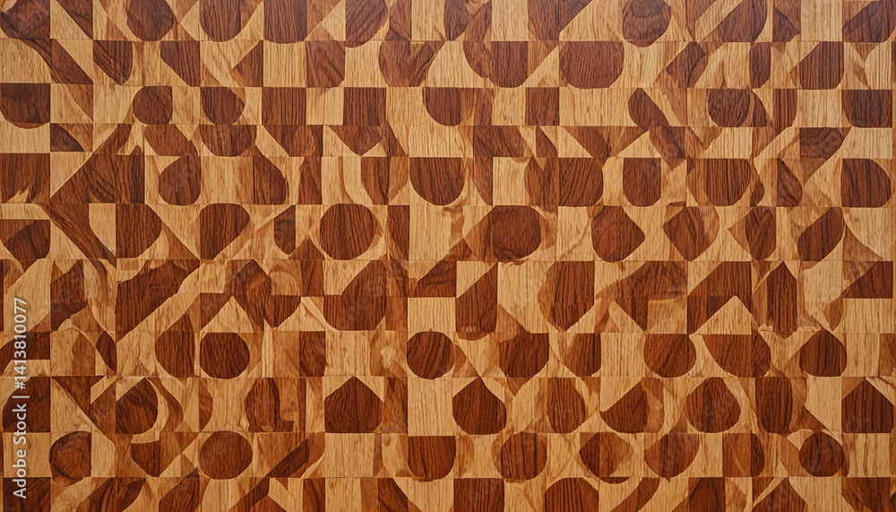 Elegant Wooden elements combined with abstract geometric shapes Elegant Wooden elements combined with abstract geometric shapes