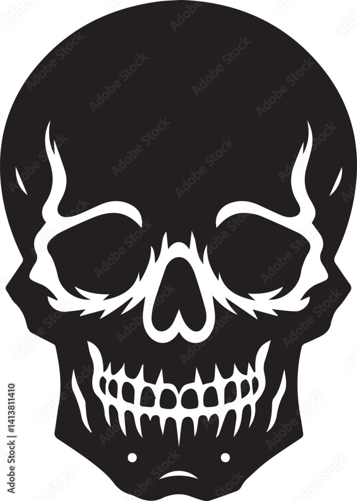 Fototapeta premium Black silhouette of a human skull