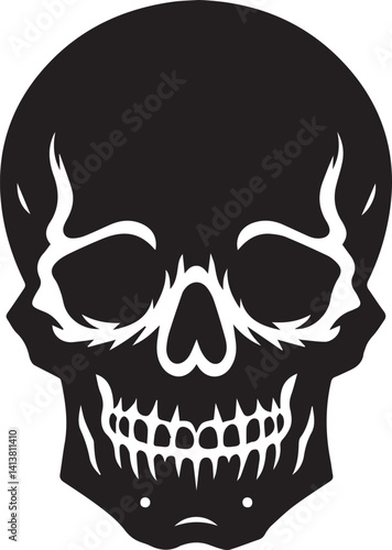 Black silhouette of a human skull