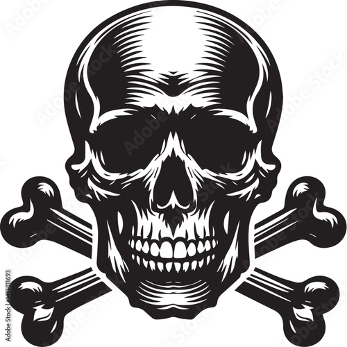 skull death flat vector icon