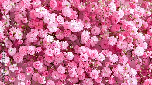 Wallpaper Mural Beautiful flower background of pink gypsophila flowers. Flat lay, top view. Floral pattern.   Torontodigital.ca