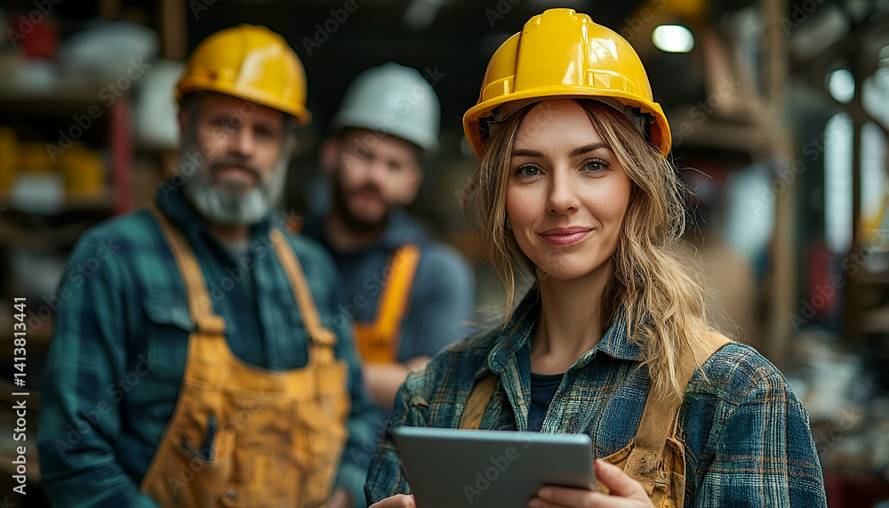 Diverse construction team collaboration Diverse construction team collaboration