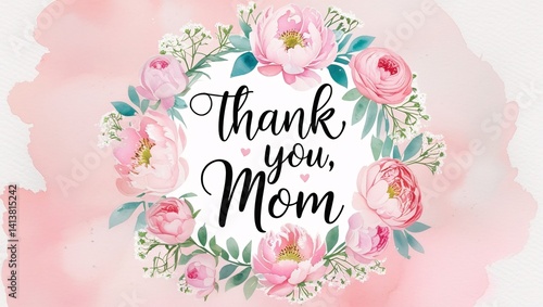Expressing Gratitude A Beautiful Watercolor Floral Thank You Mom Design
