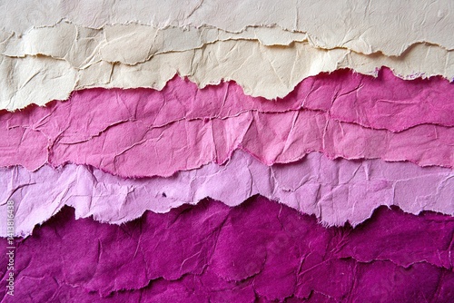 Textured Paper Layers in Soft Pastel Shades of Pink and Cream
