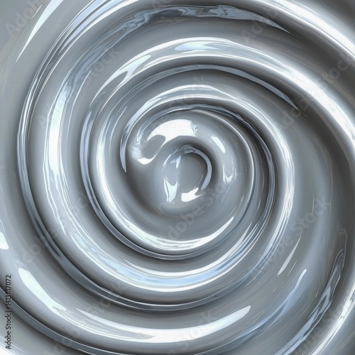 Smooth Swirling Texture in Glossy Silver Hue for Background Design