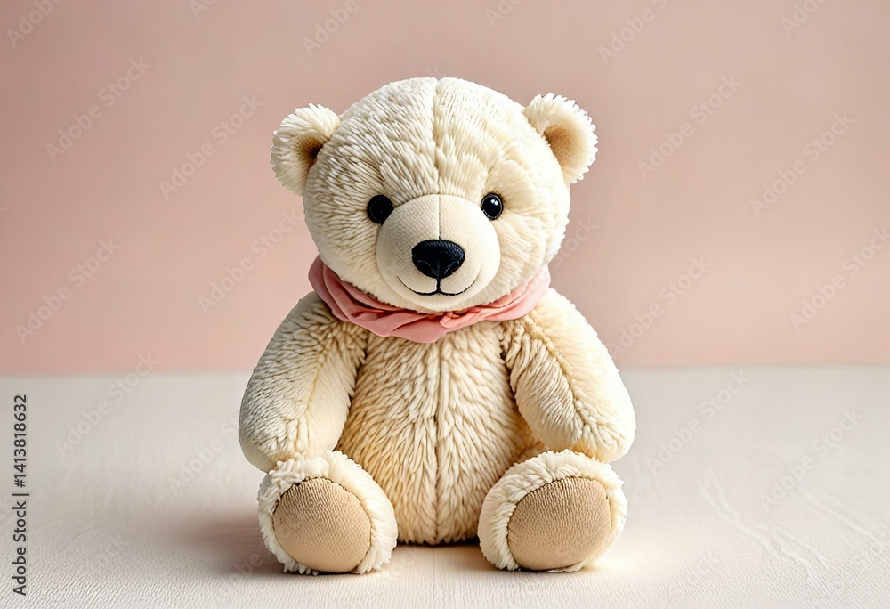 Cute polar bear plush toy on a white background Cute polar bear plush toy on a white background