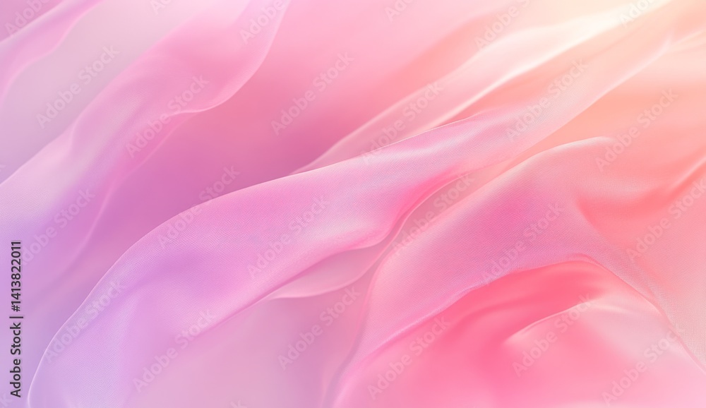 Fototapeta premium Abstract pastel pink and orange flowing fabric.