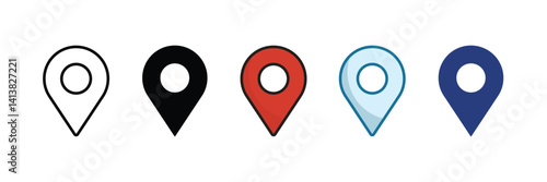 Coordinates Icon Set Multiple Style Collection